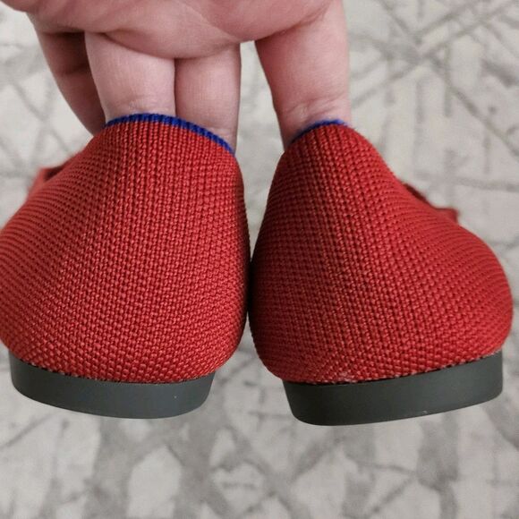 Rothy’s The Point Ballet Flats Women 9 Chili Red Slip-On Casual Textile Washable - Picture 5 of 7